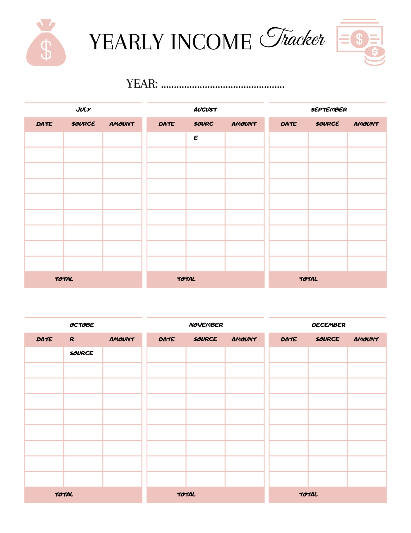 English Only: E-Book, She Makes No Excuses Budget Planner