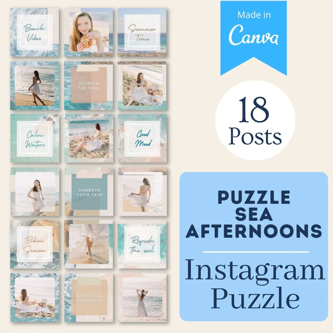 Puzzle Sea afternoons - Canva Template