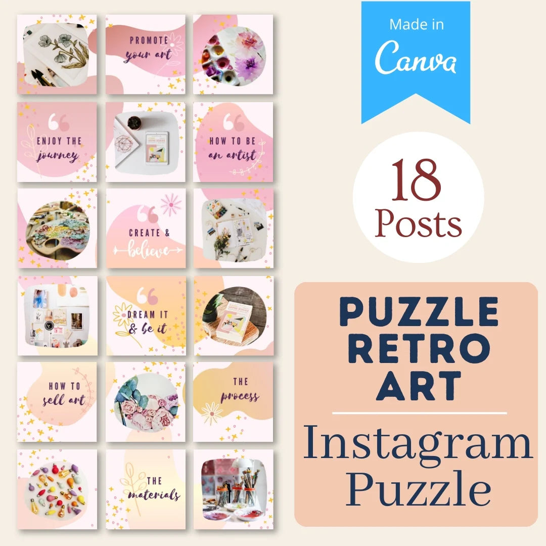 Retro Art Puzzle - Canva Templates