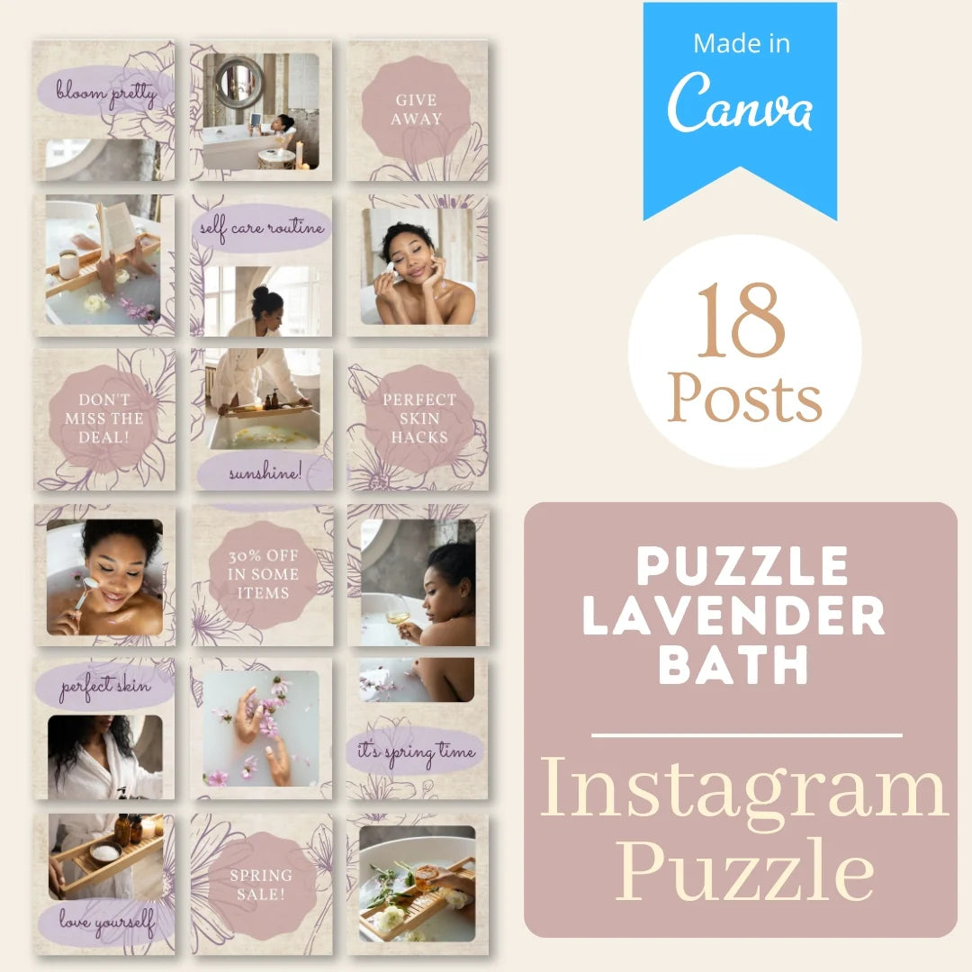 Lavender Bath puzzle - Canva Templates