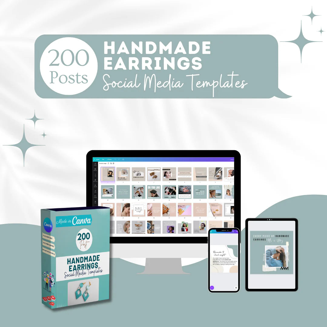 200 Handmade Earrings Posts - Social Media Templates