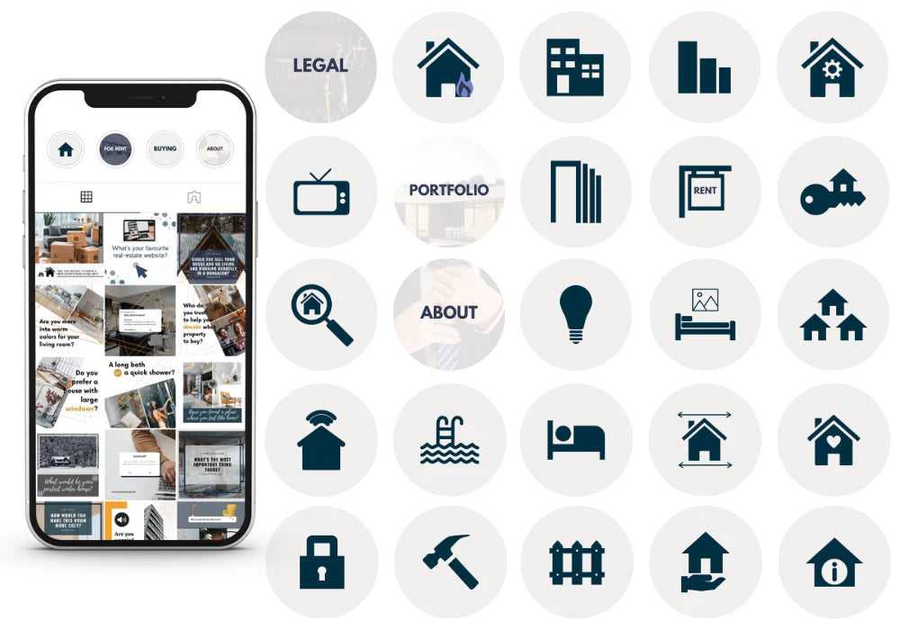Real Estate Reel & Highlight COVERS CANVA Templates