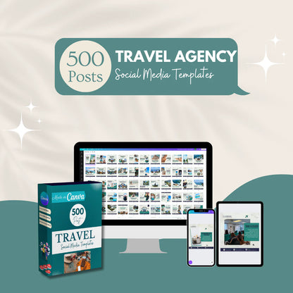 500 Travel Agency Posts - Social Media Templates