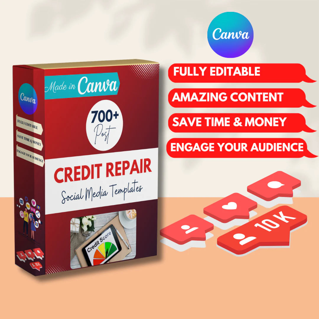 700+ Credit Repair Posts - Social Media Templates