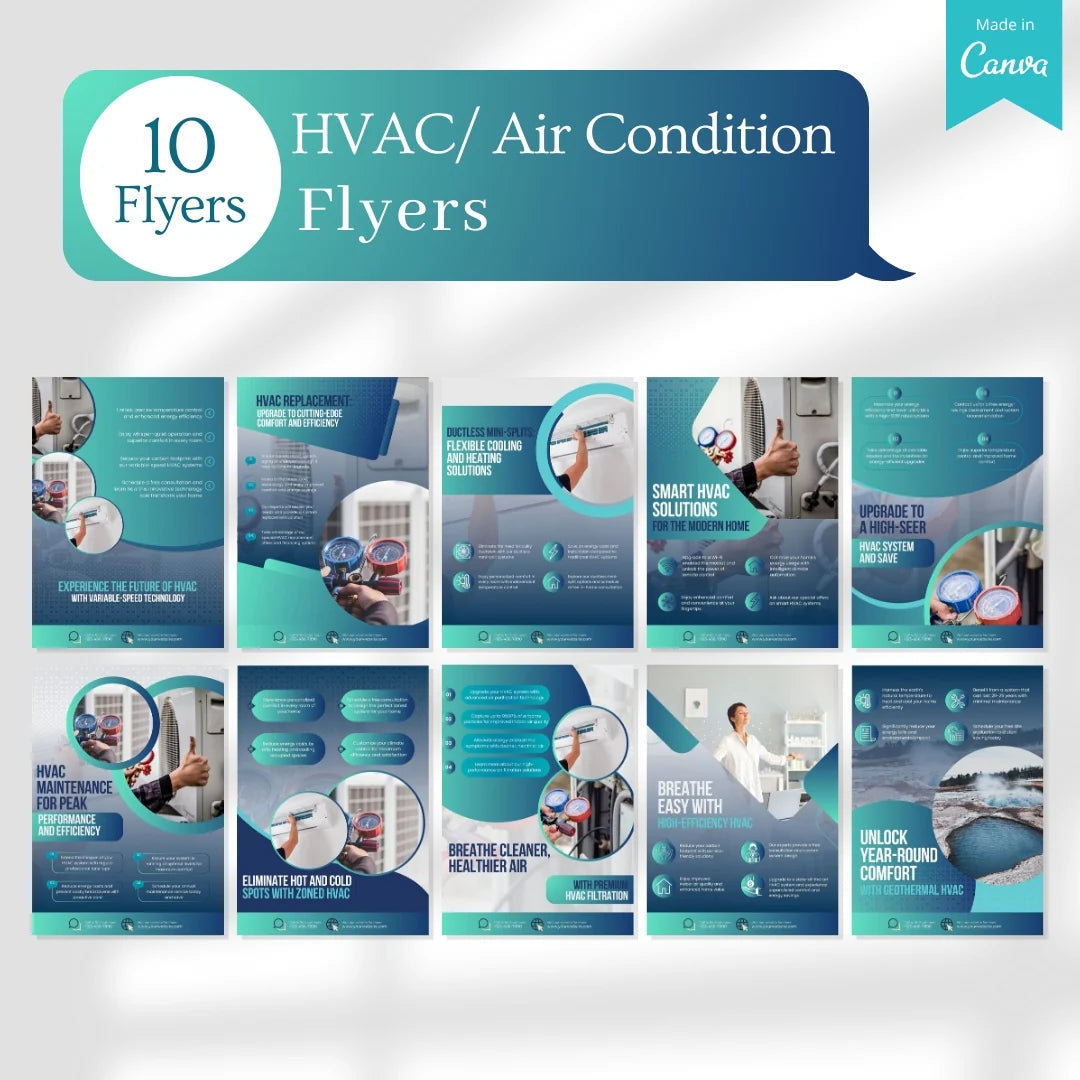 410 HVAC/Air Conditioning - Social Media Canva Templates