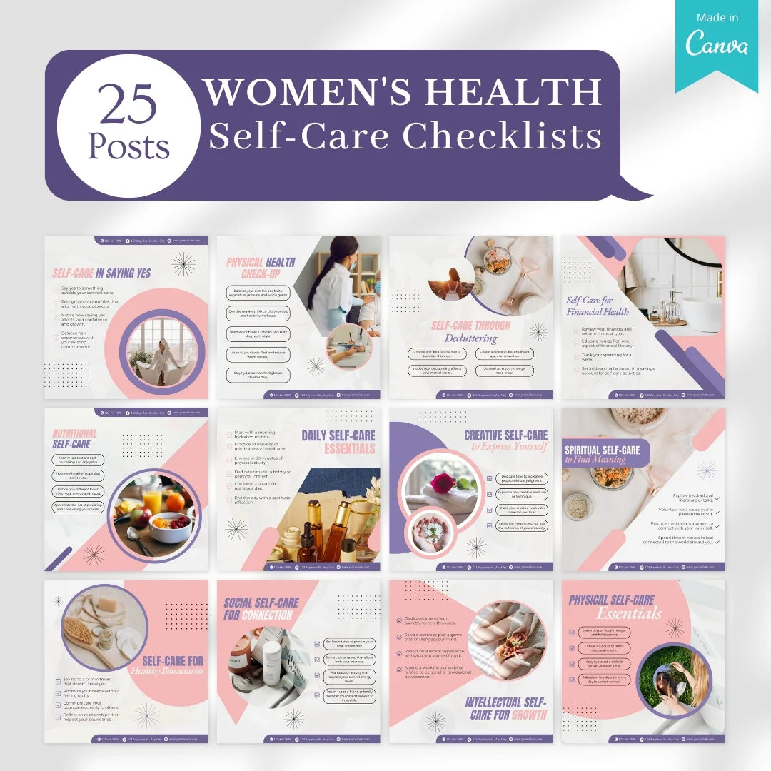 400 Women's Health Posts - Social Media Templates