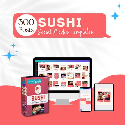 300 Sushi Posts - Social Media Templates