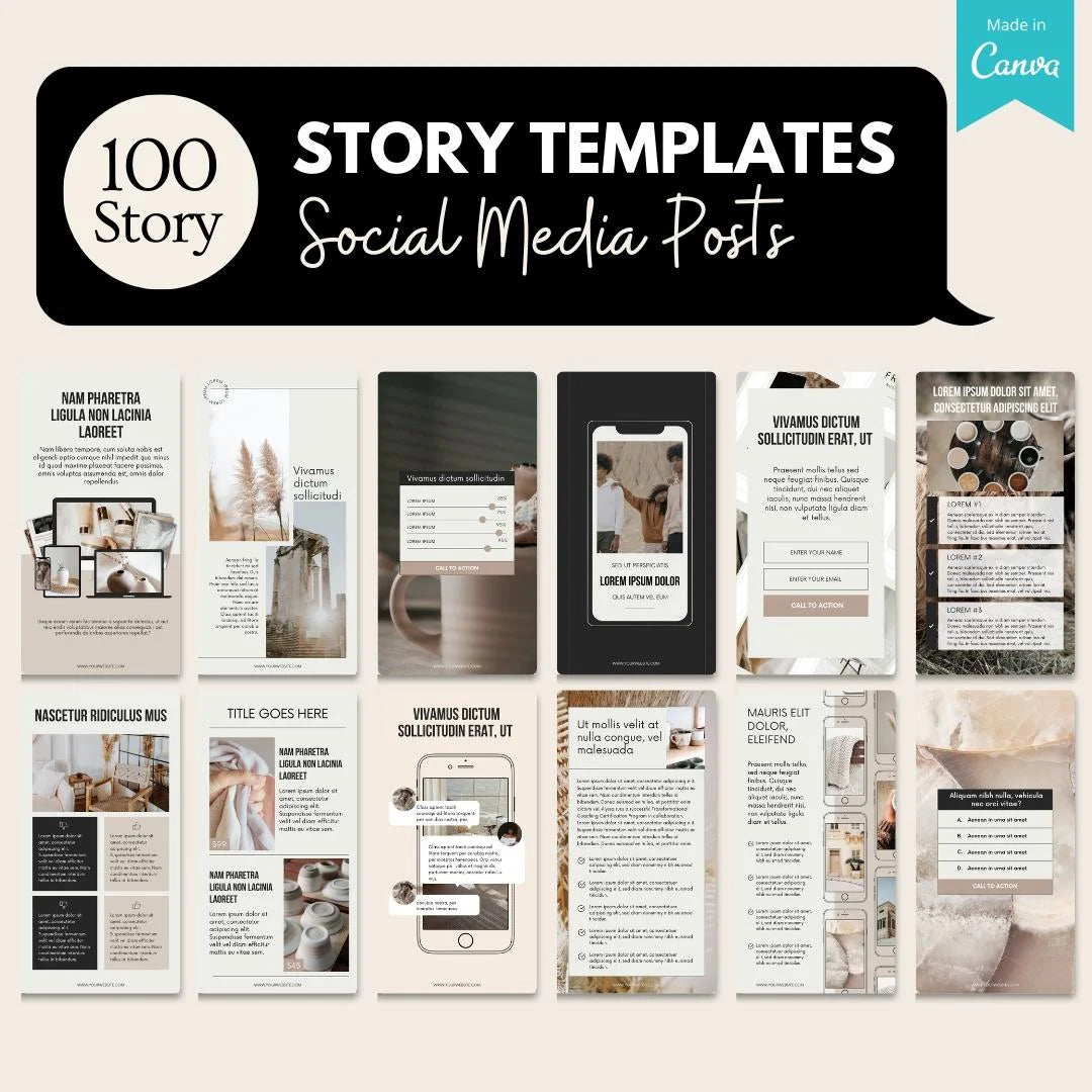 100 Instagram Stories - Social Media Templates