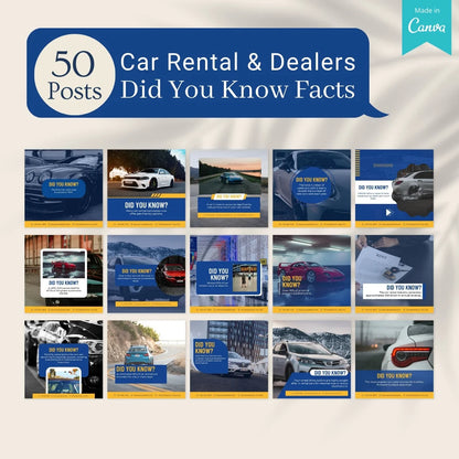 500 Car Rentals & Dealers Posts - Social Media Templates