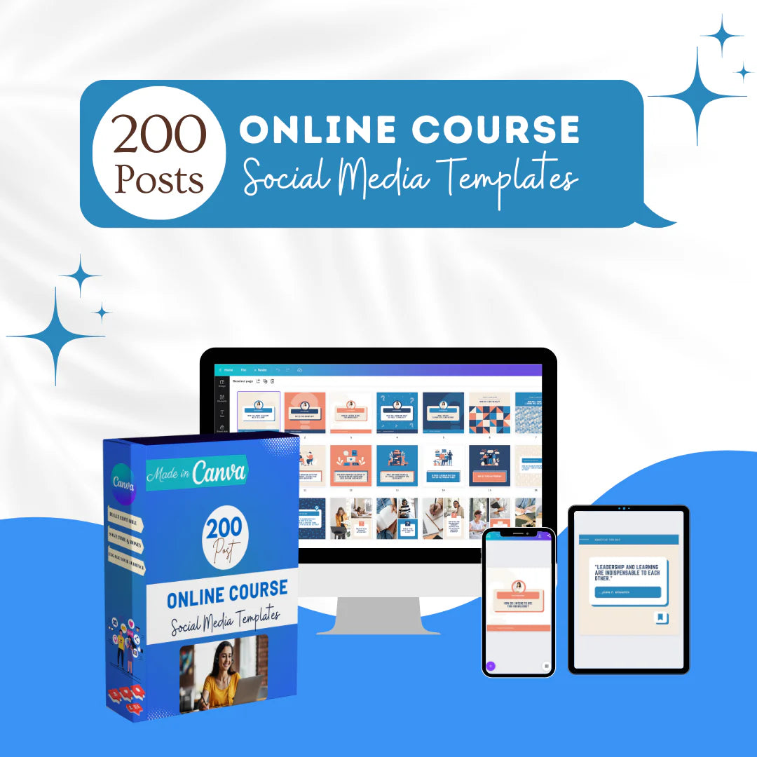 200 Online Course Posts - Social Media Templates