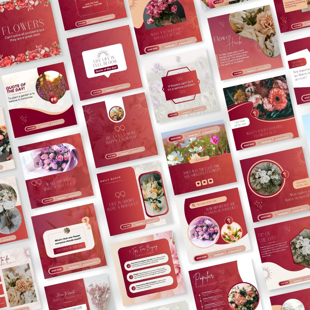 300 Floral Posts - Social Media Canva Templates