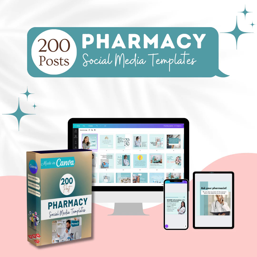 200 Pharmacy Posts - Social Media Templates