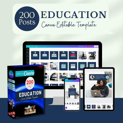 200 Education Posts - Canva Editable Templates