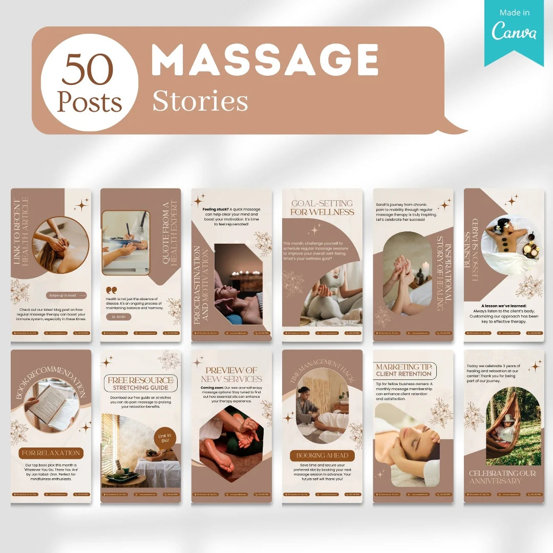 500 Massage Center - Social Media Canva Templates