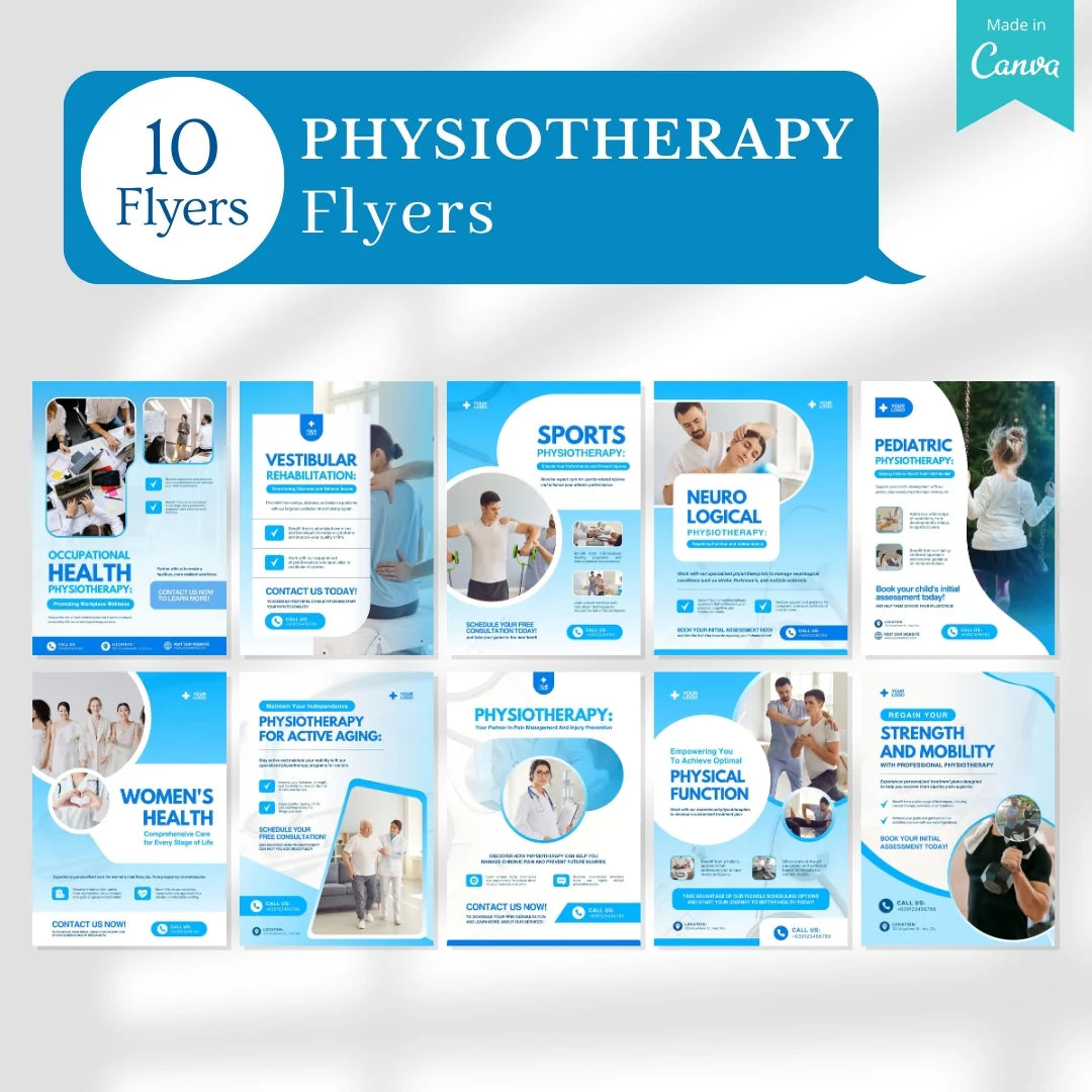 480 Physiotherapy Posts - Social Media Canva Templates