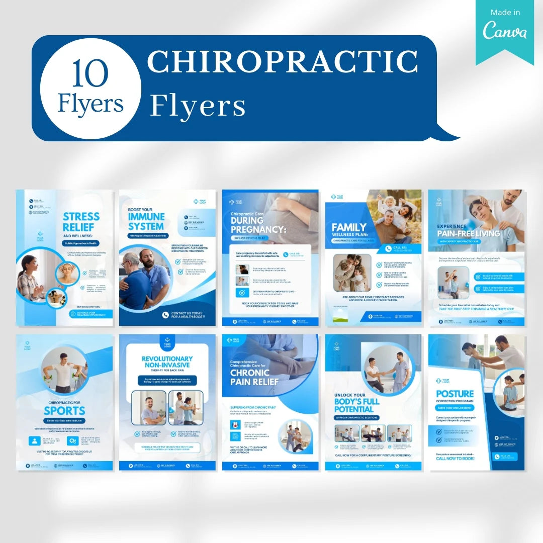 480 Chiropractic Posts - Social Media Canva Templates