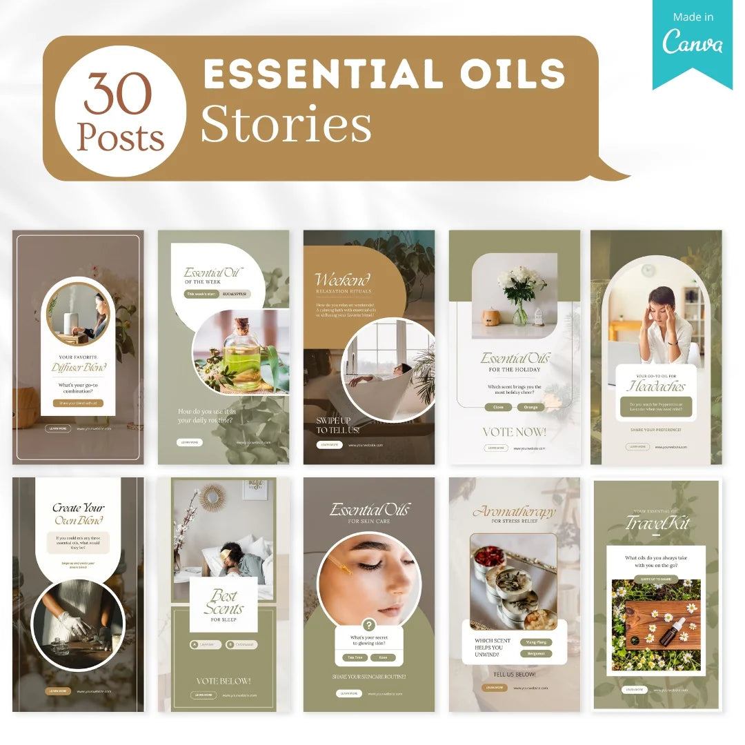 300 Essential Oils Posts - Social Media Templates