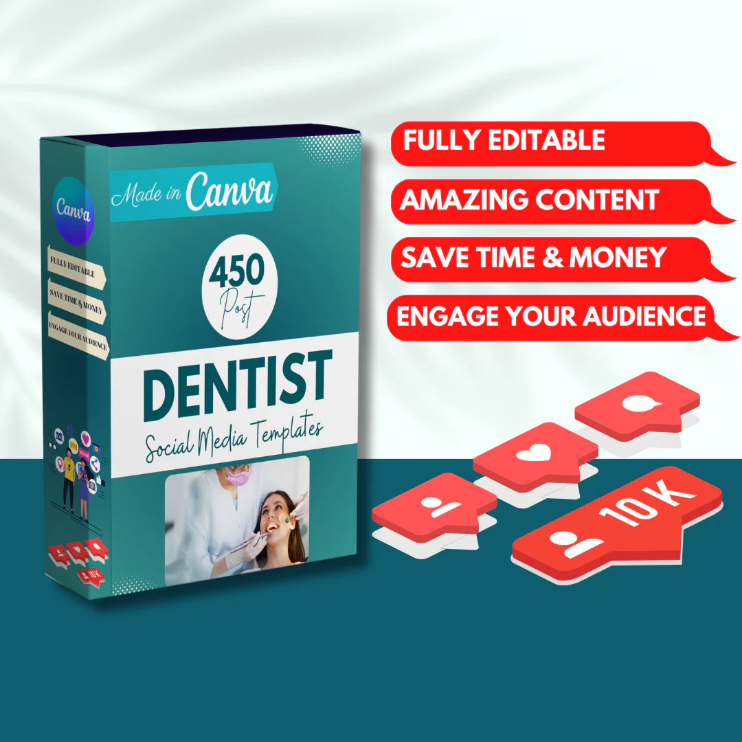 450 Dentist Posts - Social Media Templates