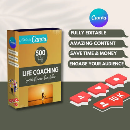 500 Life Coaching Posts - Social Media Templates