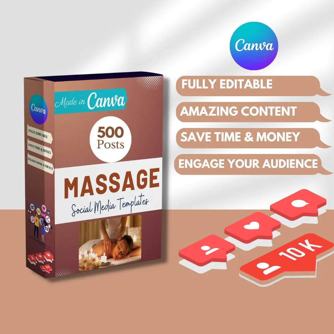 500 Massage Center - Social Media Canva Templates