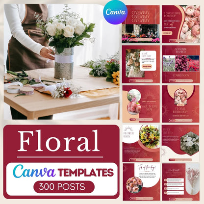 300 Floral Posts - Social Media Canva Templates