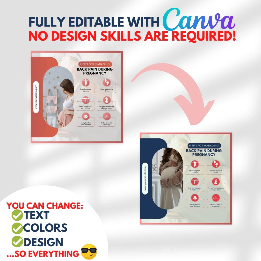 500 Pregnancy and Maternity Posts - Canva Editable Templates