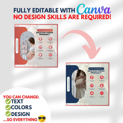 500 Pregnancy and Maternity Posts - Canva Editable Templates