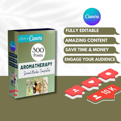 300 Aromatherapy Posts - Social Media Canva Templates