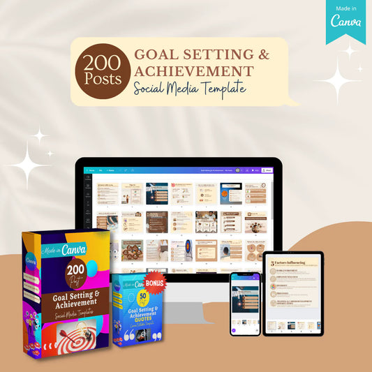 200 Goal Setting & Achievement Posts - Social Media Templates