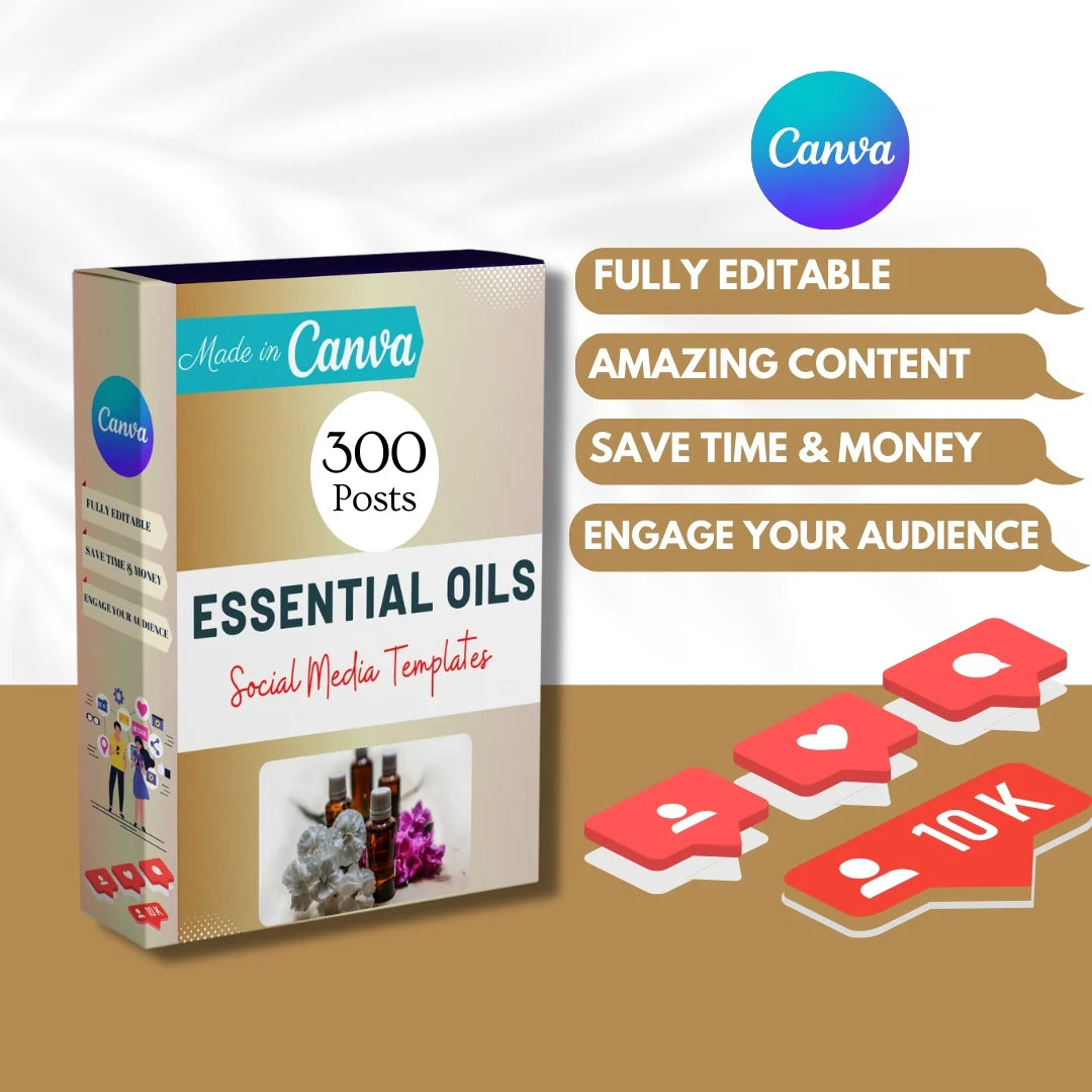 300 Essential Oils Posts - Social Media Templates