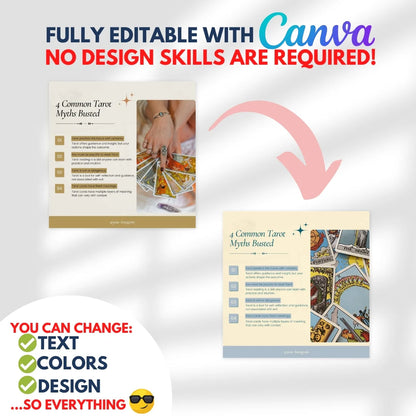 240 Reiki and Tarot Canva Templates