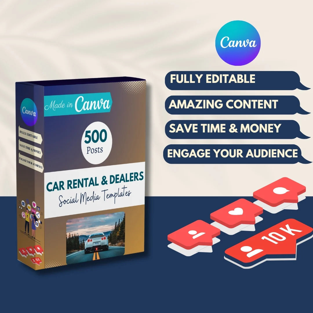 500 Car Rentals & Dealers Posts - Social Media Templates