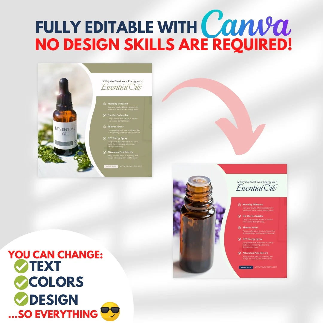 300 Essential Oils Posts - Social Media Templates