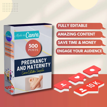 500 Pregnancy and Maternity Posts - Canva Editable Templates