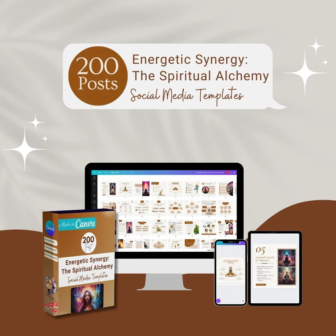 200 Energetic Synergy: The Spiritual Alchemy Posts- Social Media Templates