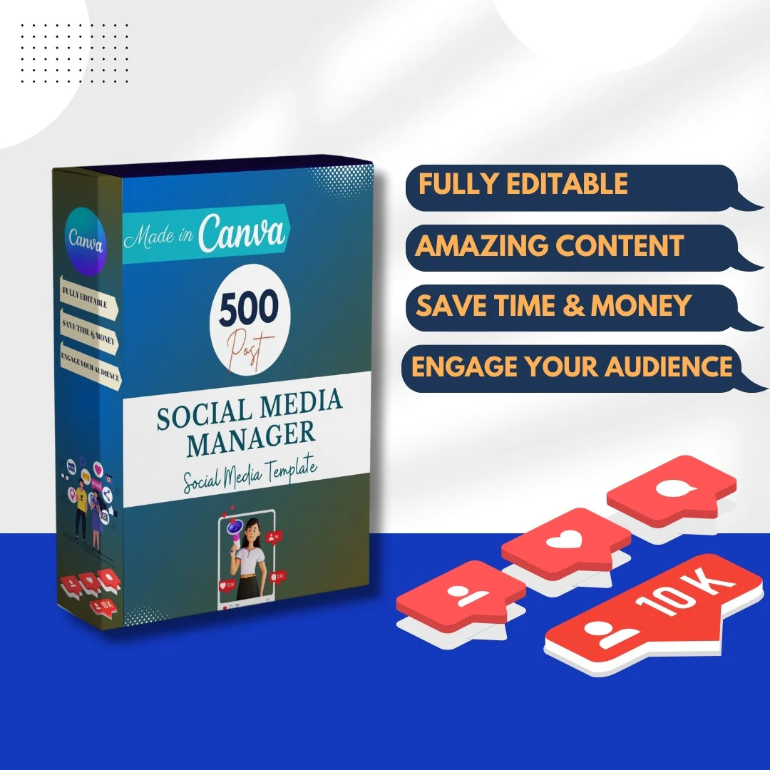 500 Social Media Manager Posts - Canva Templates