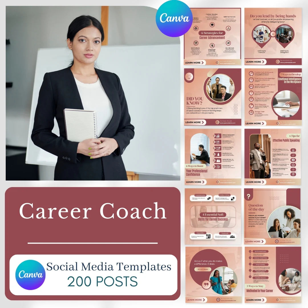 200 Career Coach Canva Templates