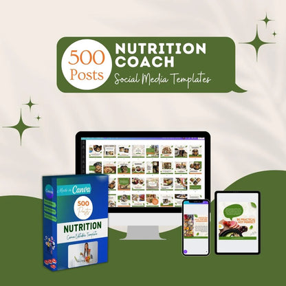 500 Nutrition Coach Posts - Social Media Templates