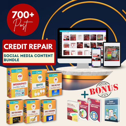 700+ Credit Repair Posts - Social Media Templates