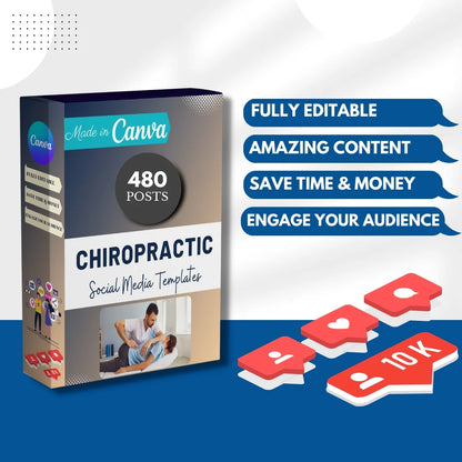 480 Chiropractic Posts - Social Media Canva Templates