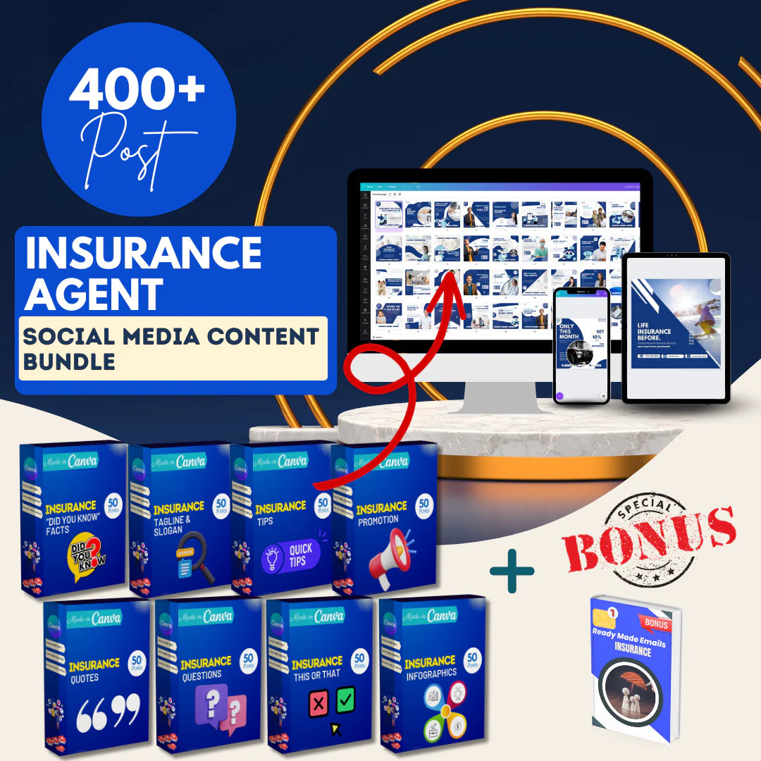 400 Insurance Posts - Social Media Templates