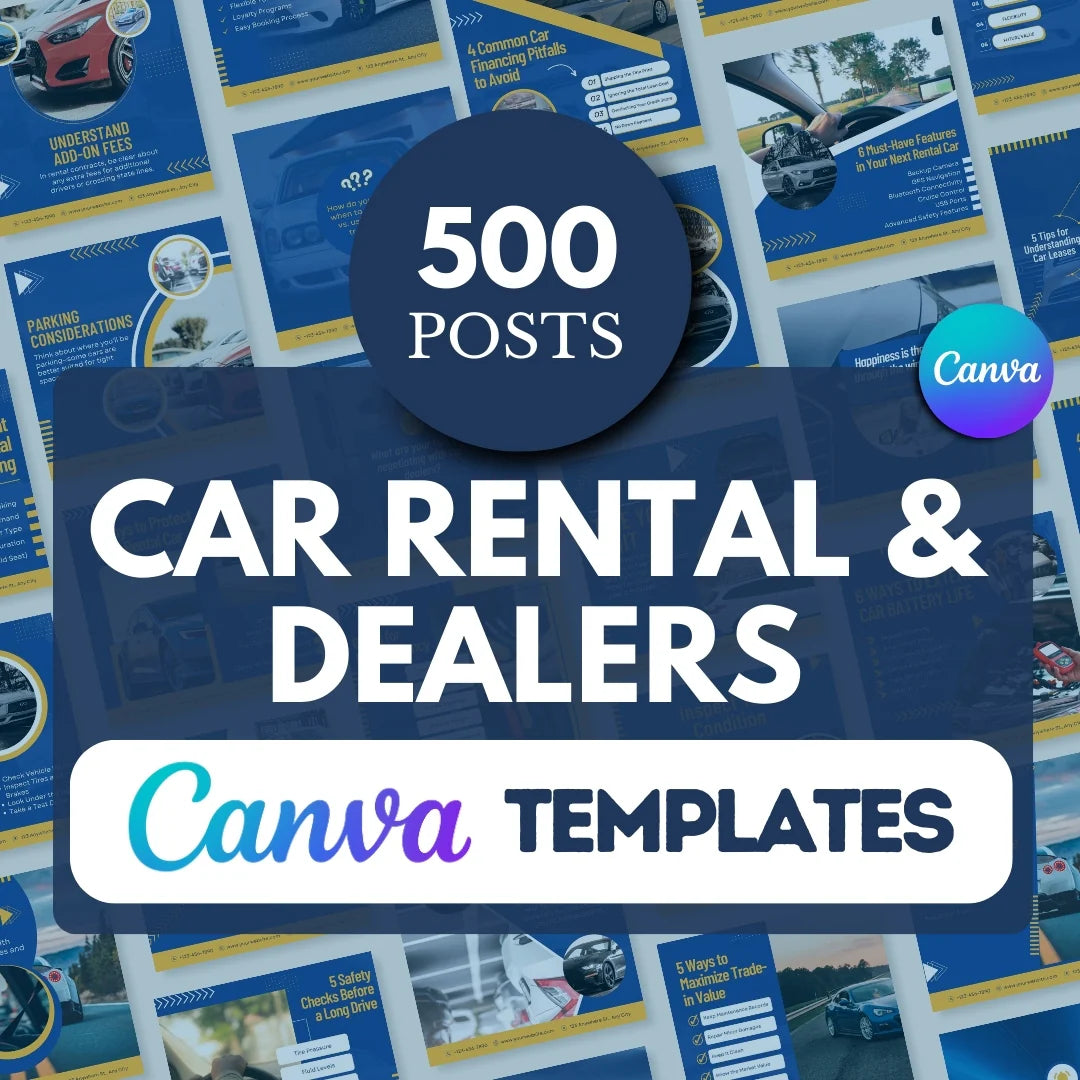 500 Car Rentals & Dealers Posts - Social Media Templates