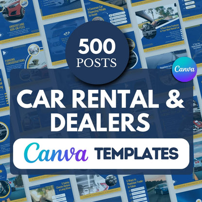 500 Car Rentals & Dealers Posts - Social Media Templates