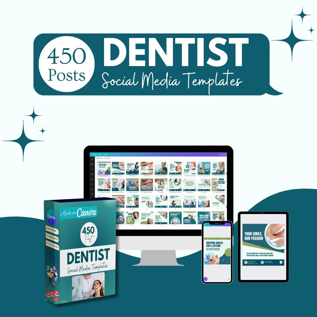 450 Dentist Posts - Social Media Templates