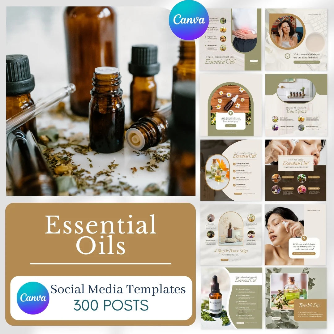 300 Essential Oils Posts - Social Media Templates