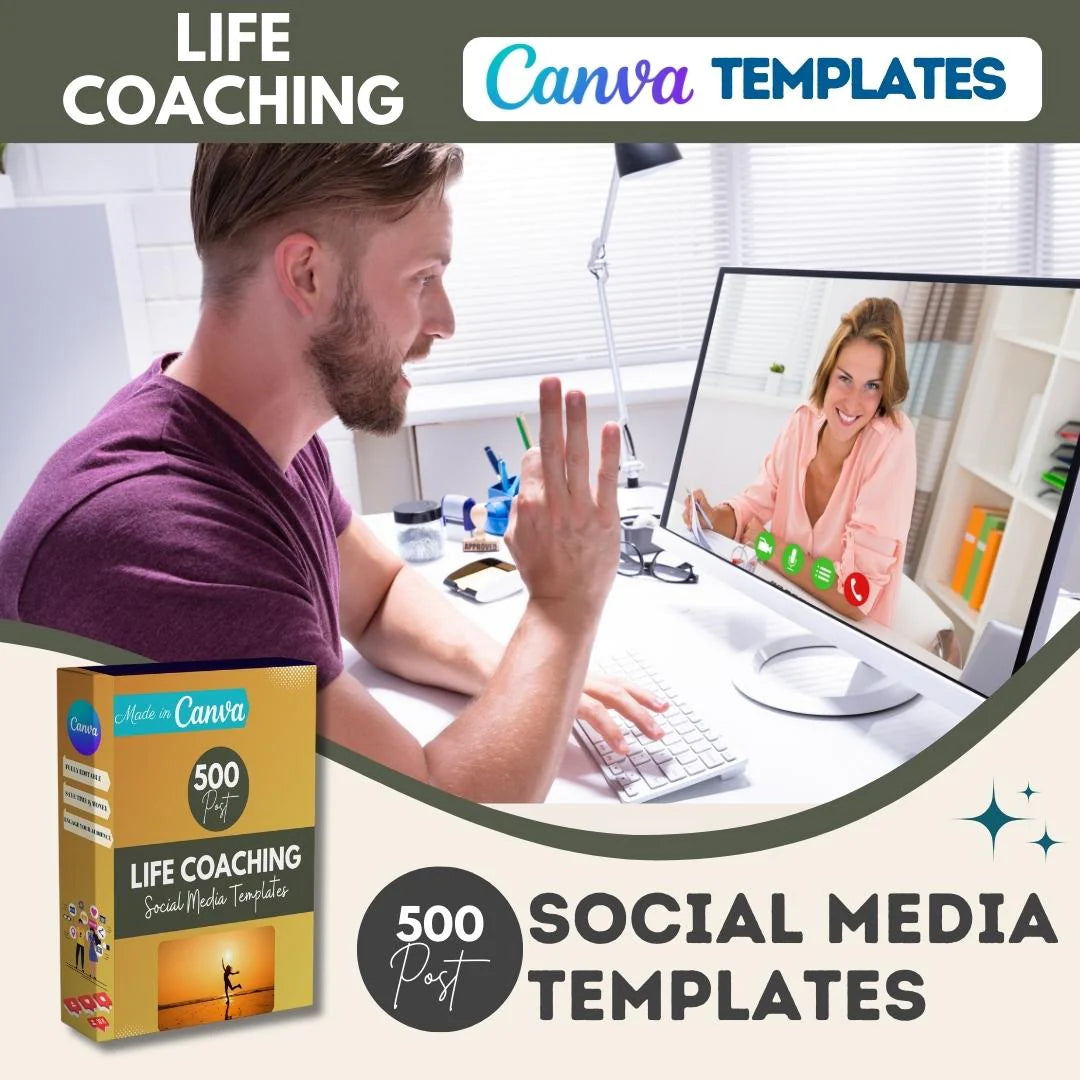 500 Life Coaching Posts - Social Media Templates