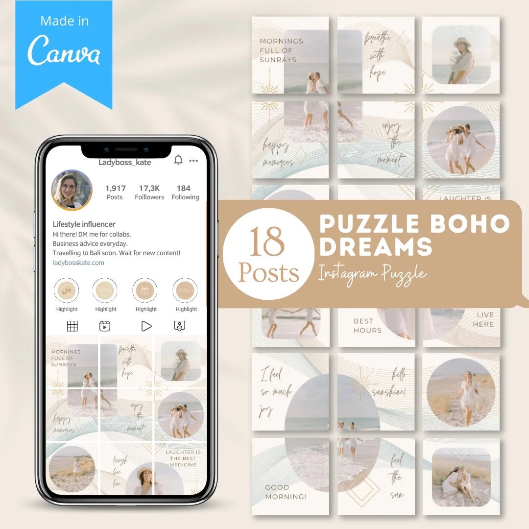 Puzzle Boho Dreams - Canva Templates