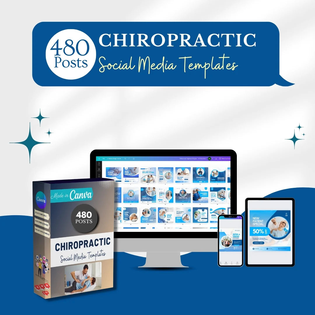 480 Chiropractic Posts - Social Media Canva Templates