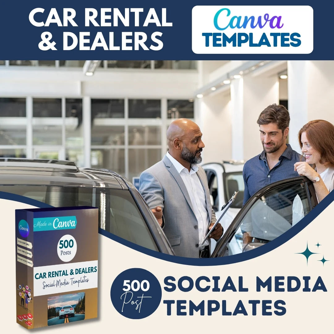 500 Car Rentals & Dealers Posts - Social Media Templates