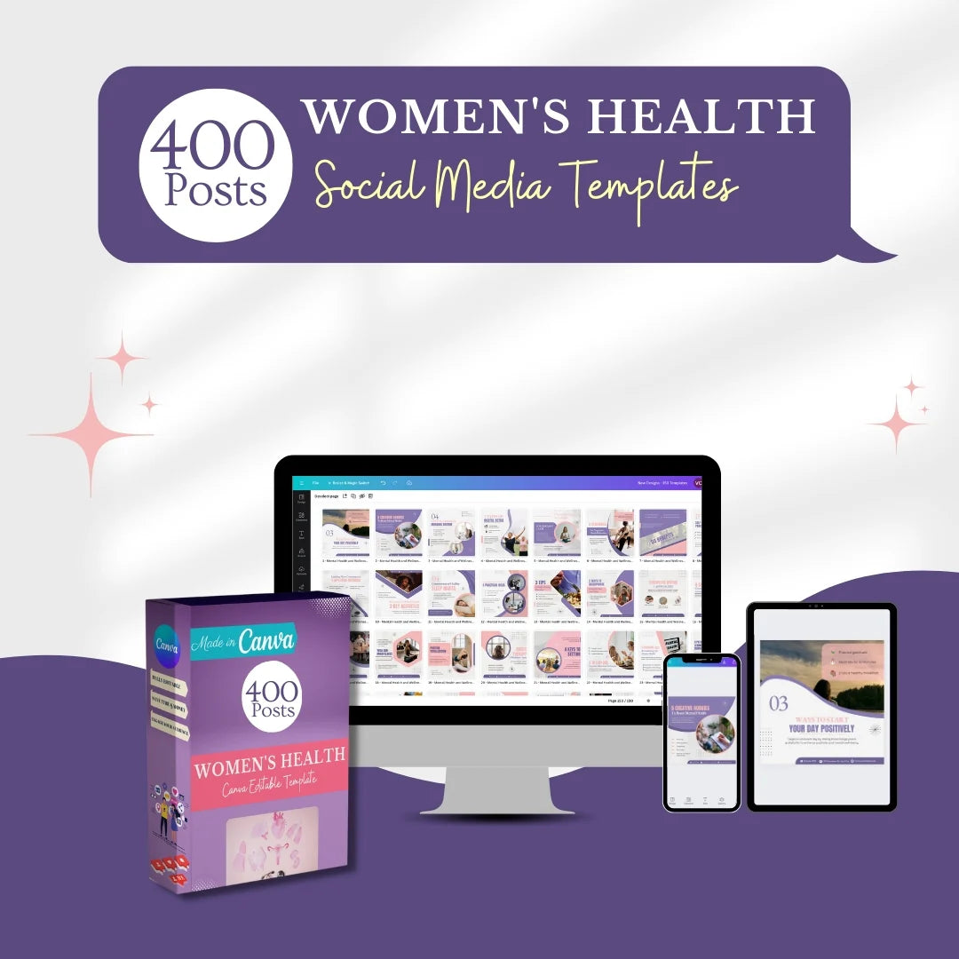 400 Women's Health Posts - Social Media Templates